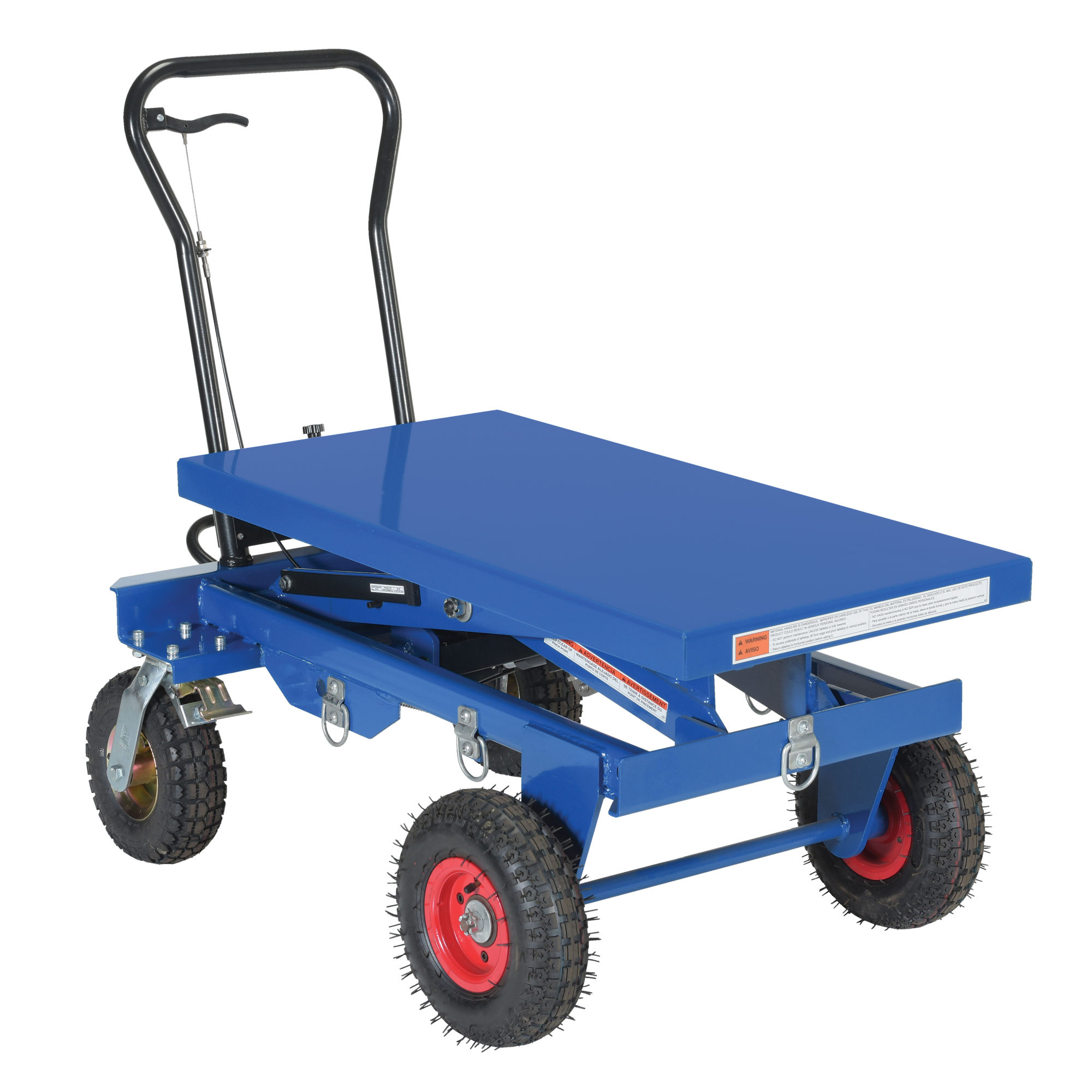 Vestil Rough Terrain Hydraulic Elevating Cart - 1500-Lb. Capacity, Pneumatic Tires, Foot Pump Operated, Model# CART-PN-1500